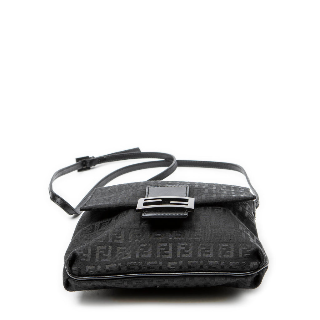 Shoulder Bag Small Flap Crossbody Black Zucchino Canvas