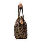 Handbag Medium Zip Tote Beige Zucca Nylon Canvas