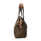Handbag Medium Zip Tote Beige Zucca Nylon Canvas