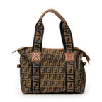 Handbag Medium Zip Tote Beige Zucca Nylon Canvas