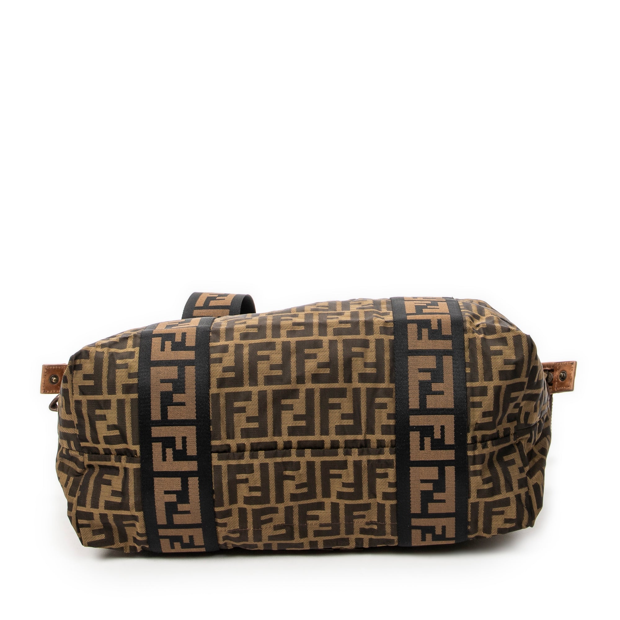 Handbag Medium Zip Tote Beige Zucca Nylon Canvas