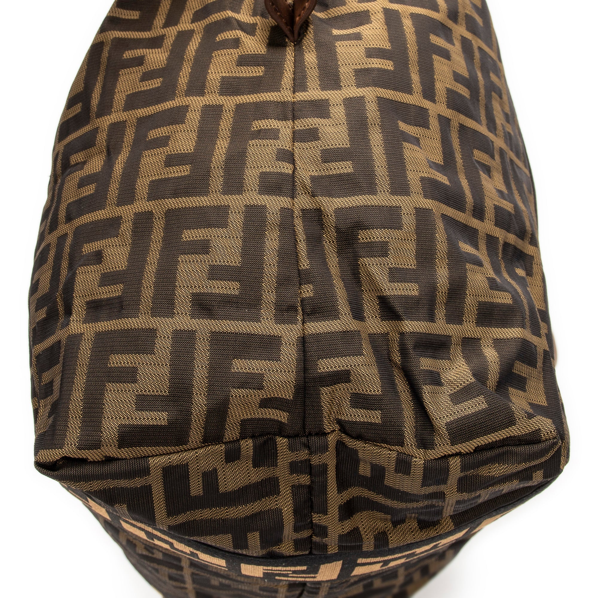Handbag Medium Zip Tote Beige Zucca Nylon Canvas
