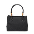 Shoulder Bag Square Bamboo Classic Tote Black Monogrammed Canvas