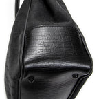 Shoulder Bag Square Bamboo Classic Tote Black Monogrammed Canvas