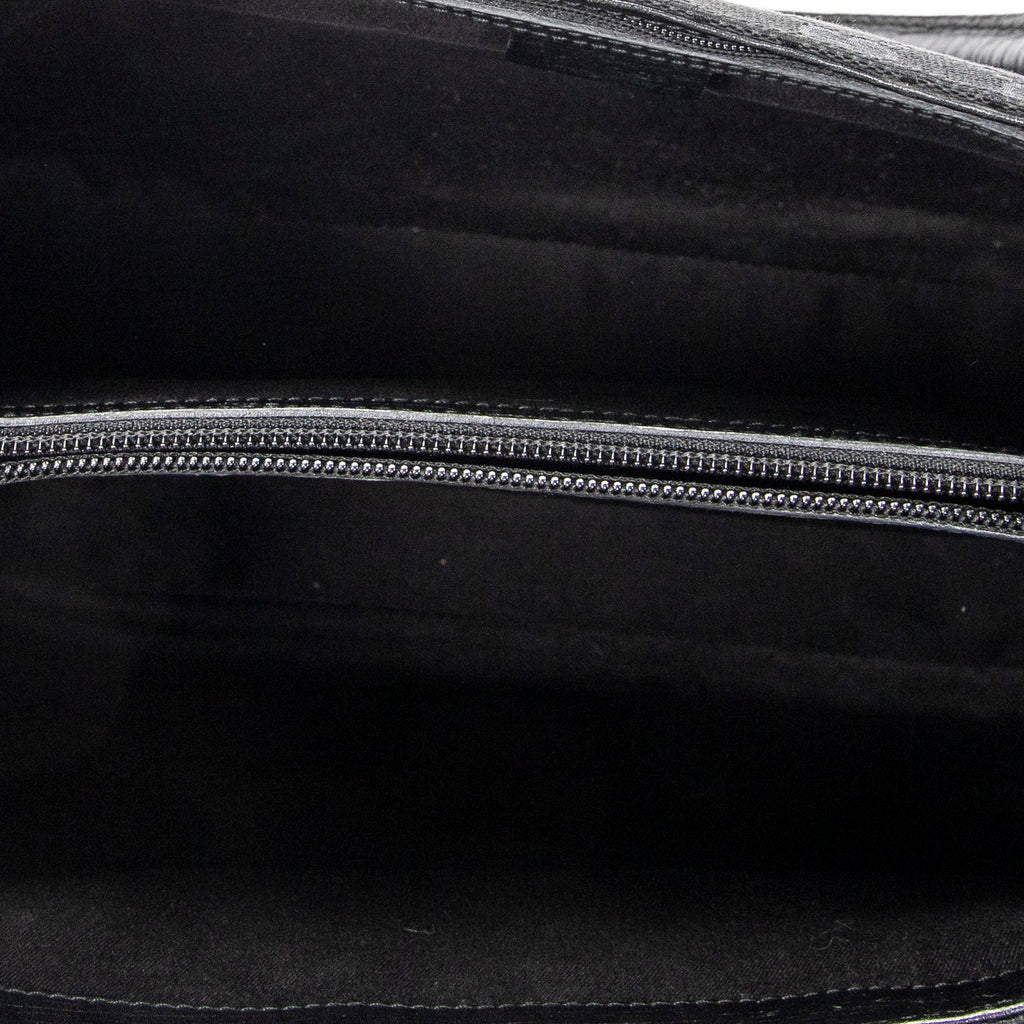 Shoulder Bag Square Bamboo Classic Tote Black Monogrammed Canvas