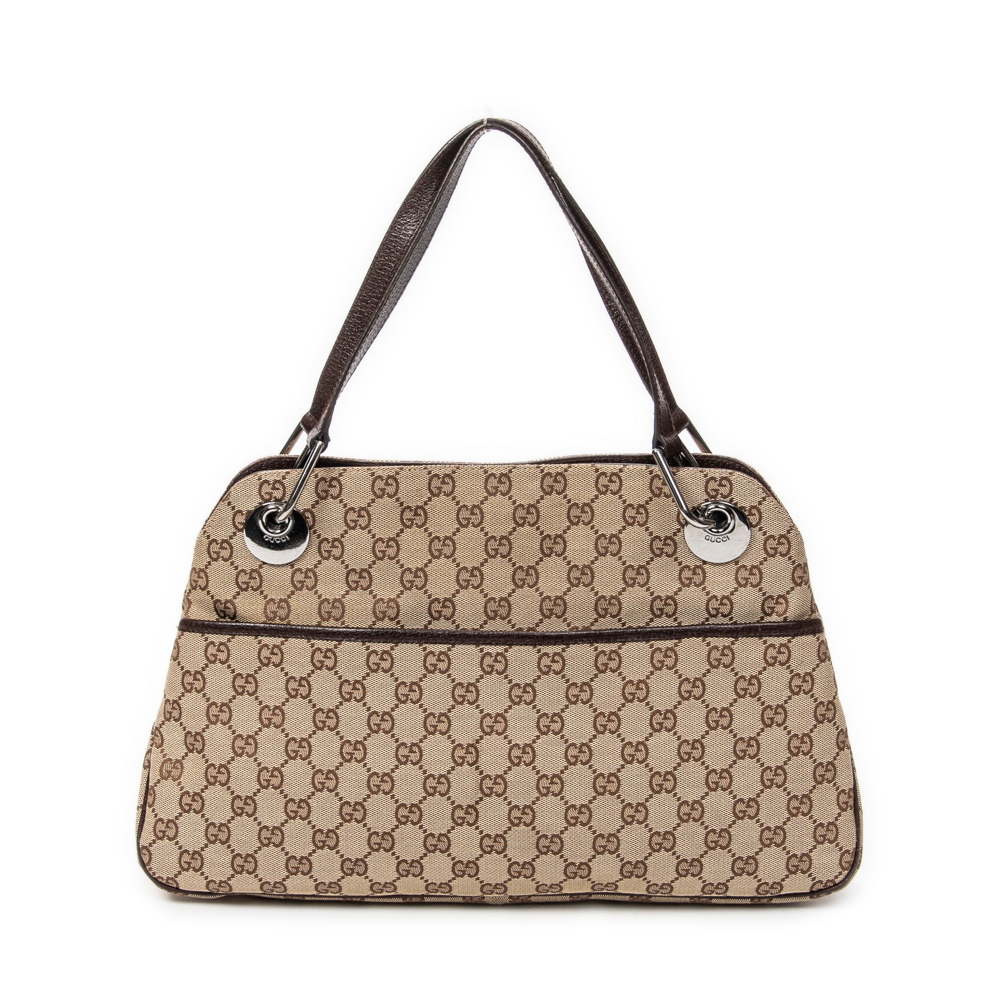 Bandolera mediana Eclipse Tote lona beige monograma