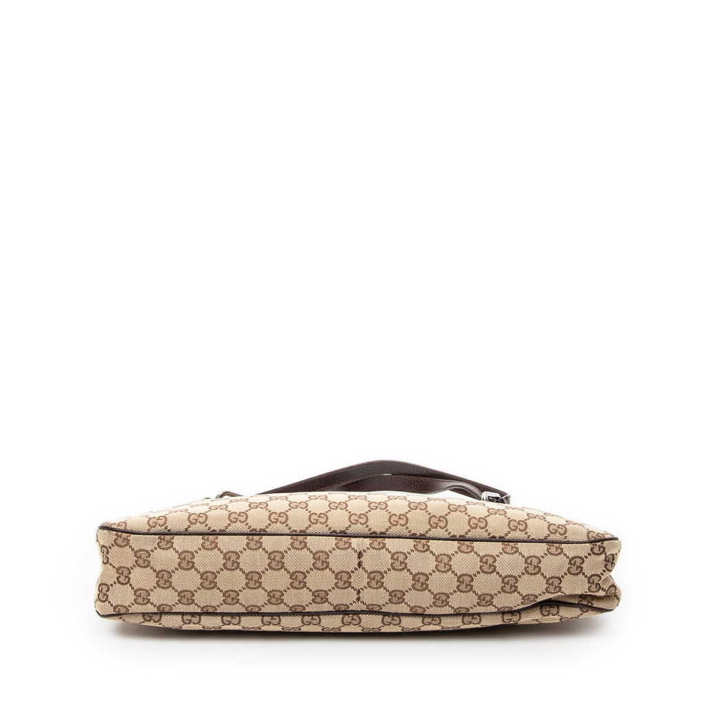 Bandolera mediana Eclipse Tote lona beige monograma