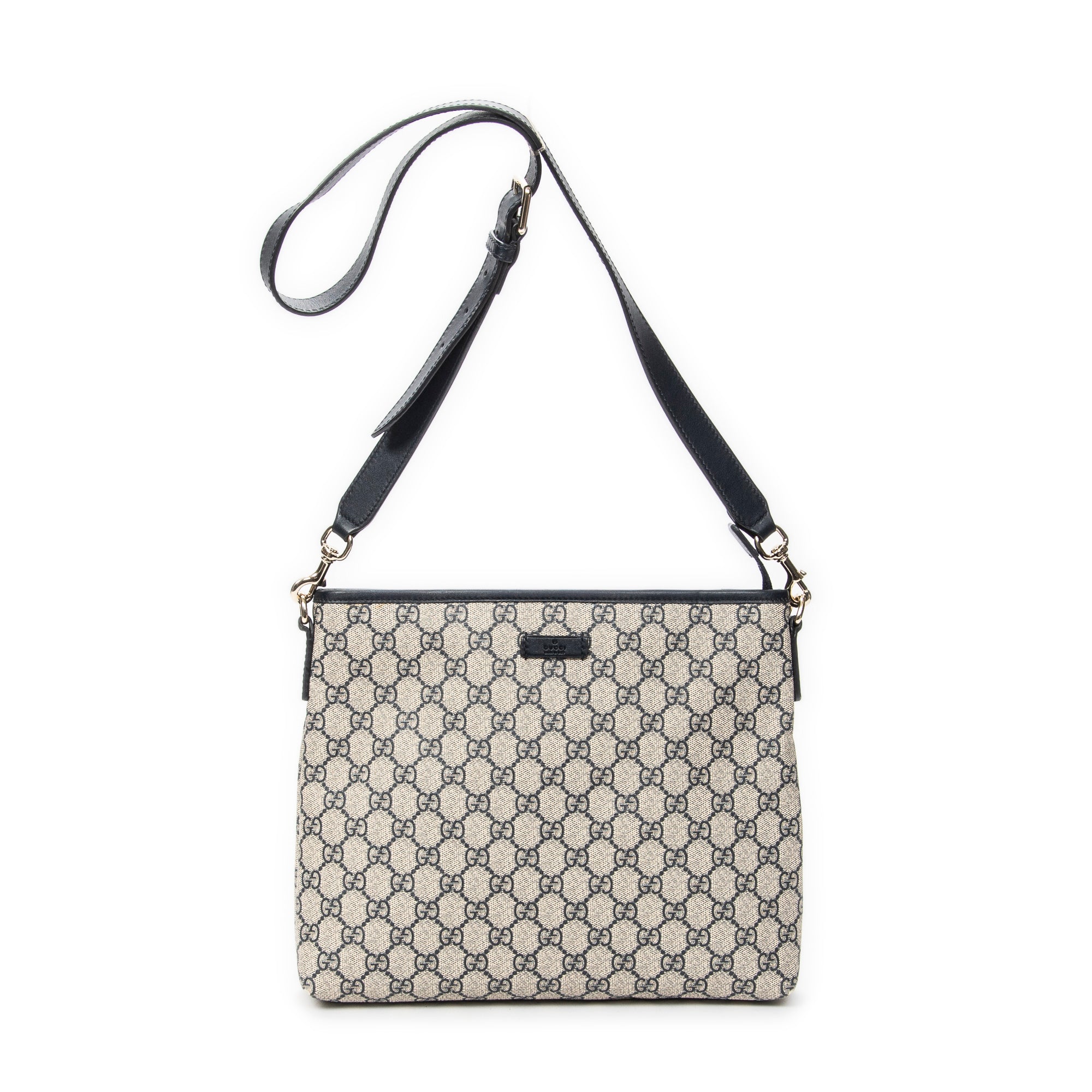 Shoulder Bag Front Slip Pocket Messenger Beige Supreme Coated Canvas