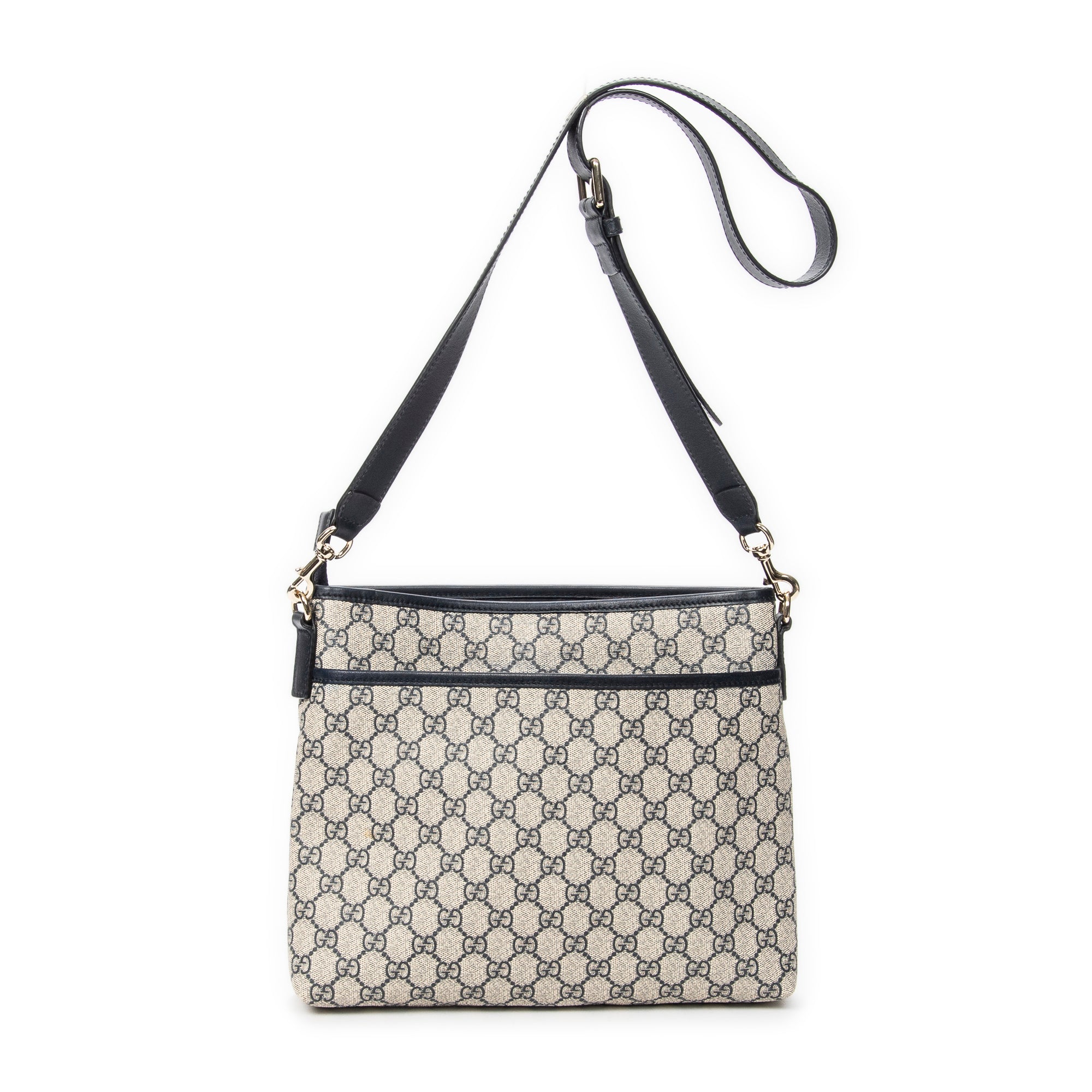 Shoulder Bag Front Slip Pocket Messenger Beige Supreme Coated Canvas
