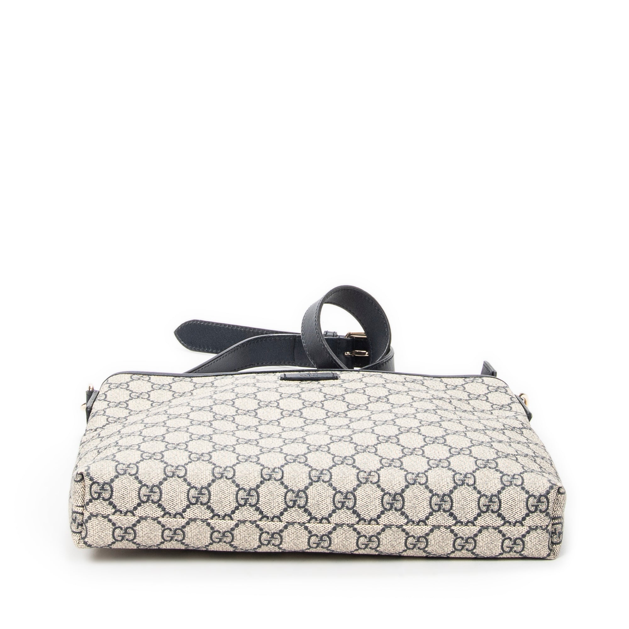 Shoulder Bag Front Slip Pocket Messenger Beige Supreme Coated Canvas