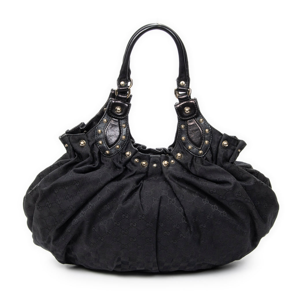 Shoulder Bag Large Pelham Studded Tote Black Monogrammed Canvas