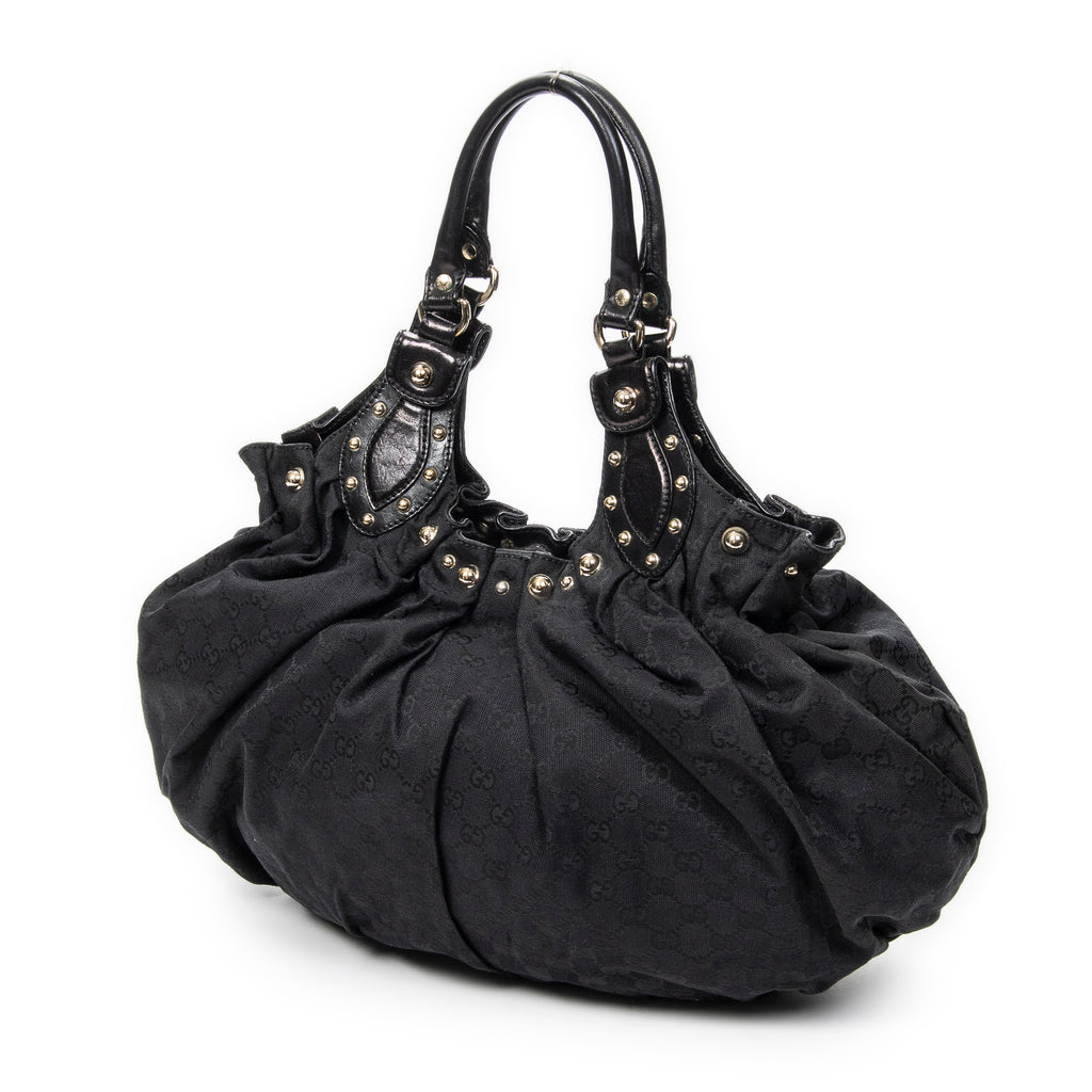 Shoulder Bag Large Pelham Studded Tote Black Monogrammed Canvas