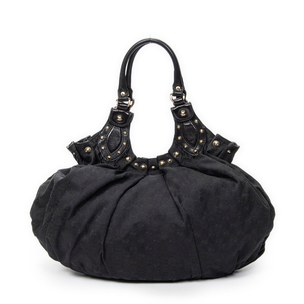 Shoulder Bag Large Pelham Studded Tote Black Monogrammed Canvas