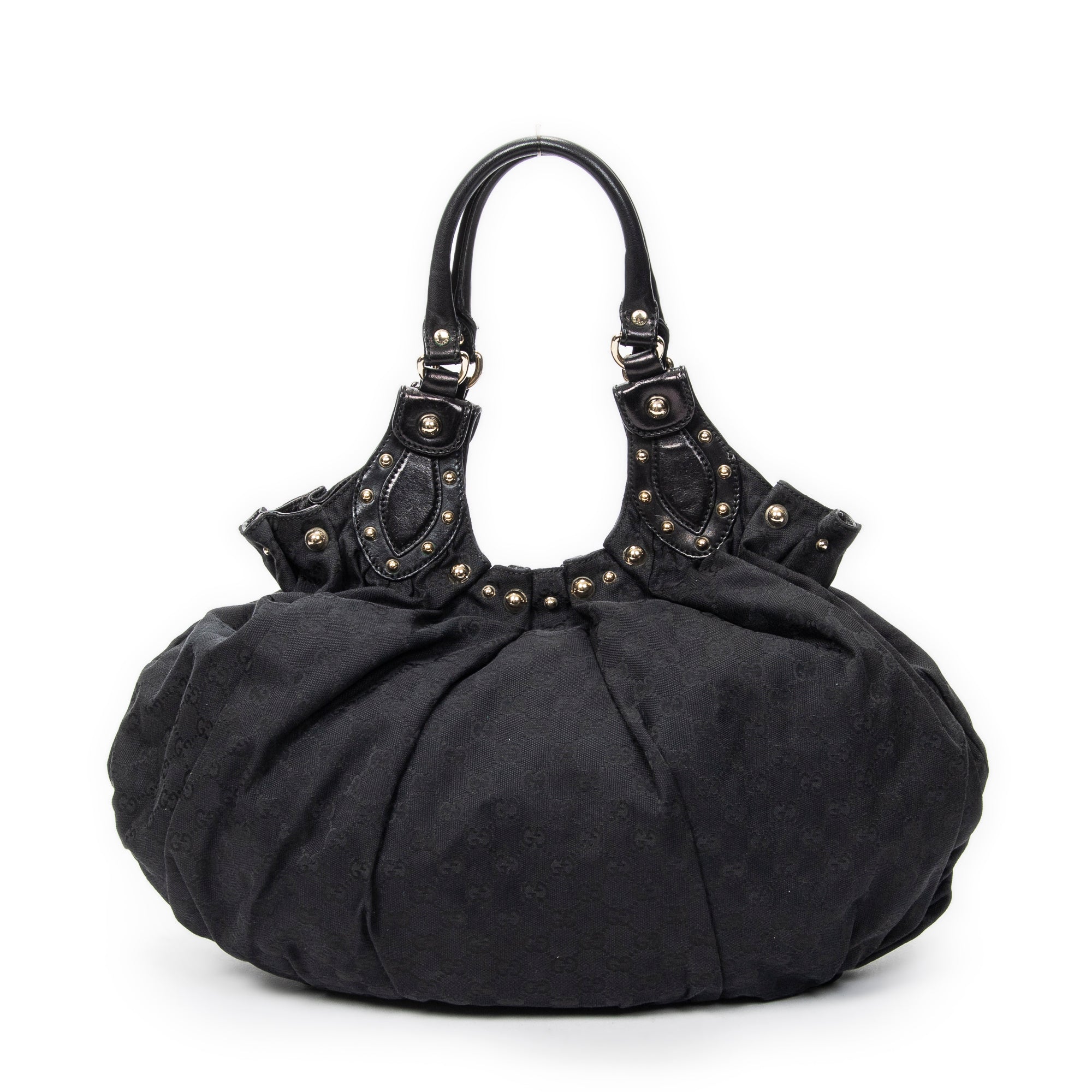 Shoulder Bag Large Pelham Studded Tote Black Monogrammed Canvas