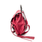 Shoulder Bag Medium Bamboo Tassel Backpack Fuchsia Grained Calfskin Leather