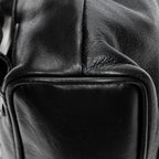 Backpack Mini Bamboo Backpack Black Grained Calfskin Leather