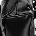 Backpack Mini Bamboo Backpack Black Grained Calfskin Leather