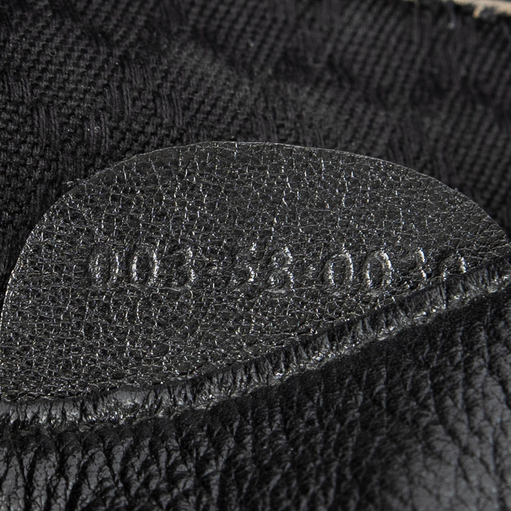 Backpack Mini Bamboo Backpack Black Grained Calfskin Leather