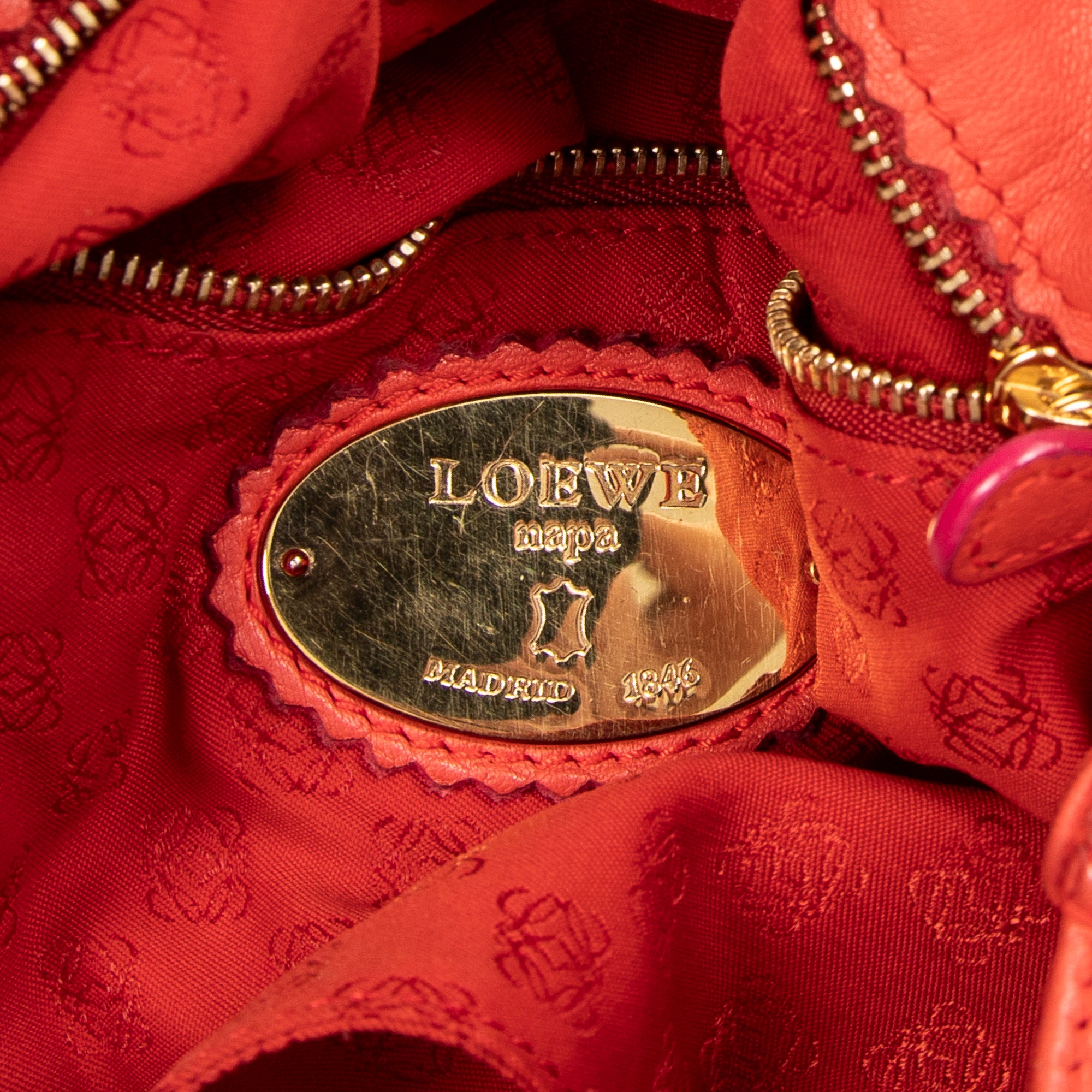 Shoulder Bag Tassel Flamenco Orange Calfskin Leather