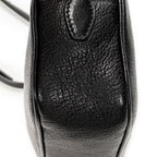 Shoulder Bag Zip Camera Crossbody Black Goatskin Leather