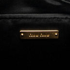 Shoulder Bag Zip Camera Crossbody Black Goatskin Leather