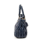 Shoulder Bag Bauletto Aperto Navy Matelasse Leather