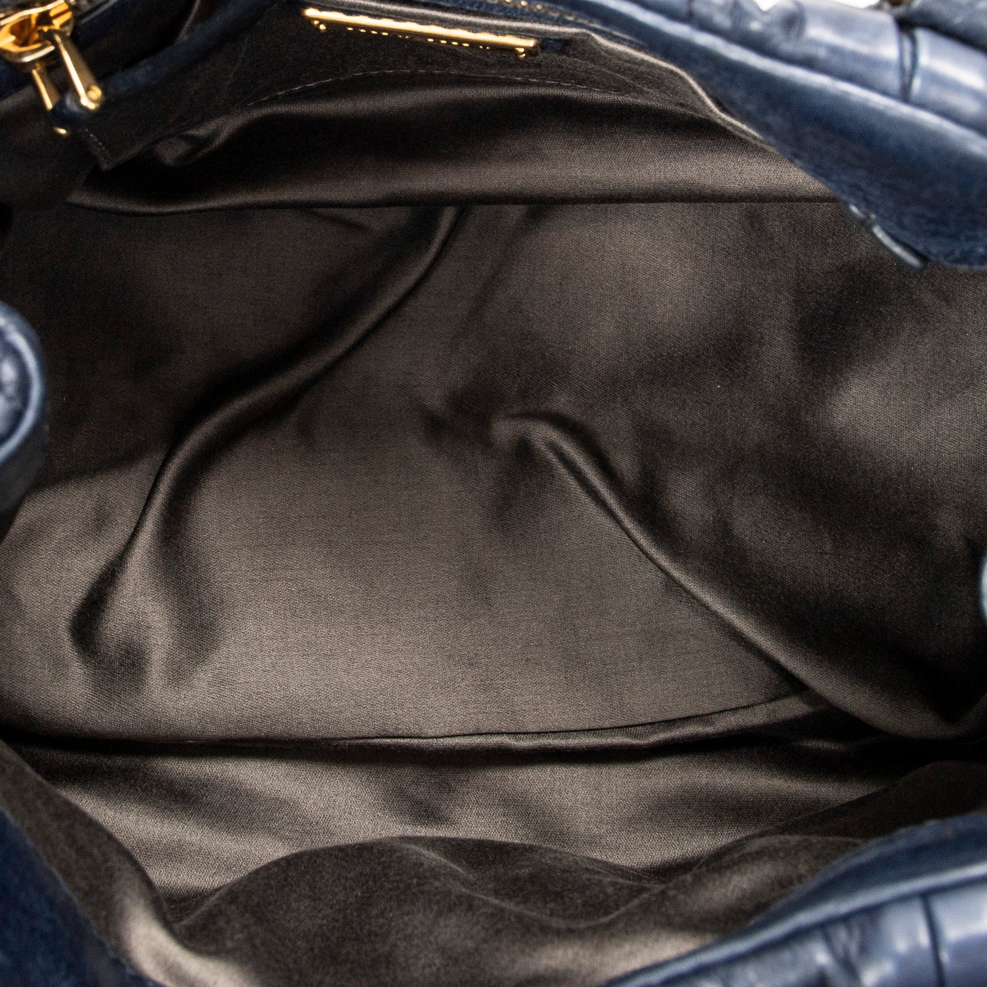 Shoulder Bag Bauletto Aperto Navy Matelasse Leather