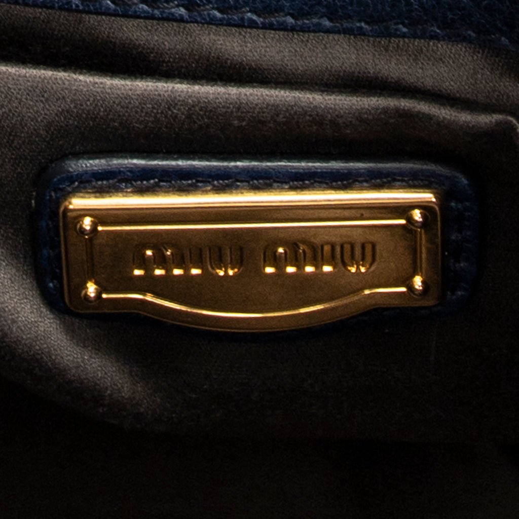 Shoulder Bag Bauletto Aperto Navy Matelasse Leather