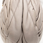 Shoulder Bag Small Coffer Double Pocket Hobo Light Grey Matelasse Leather