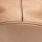 Shoulder Bag Drawstring Bucket Light Pink Pebbled Leather