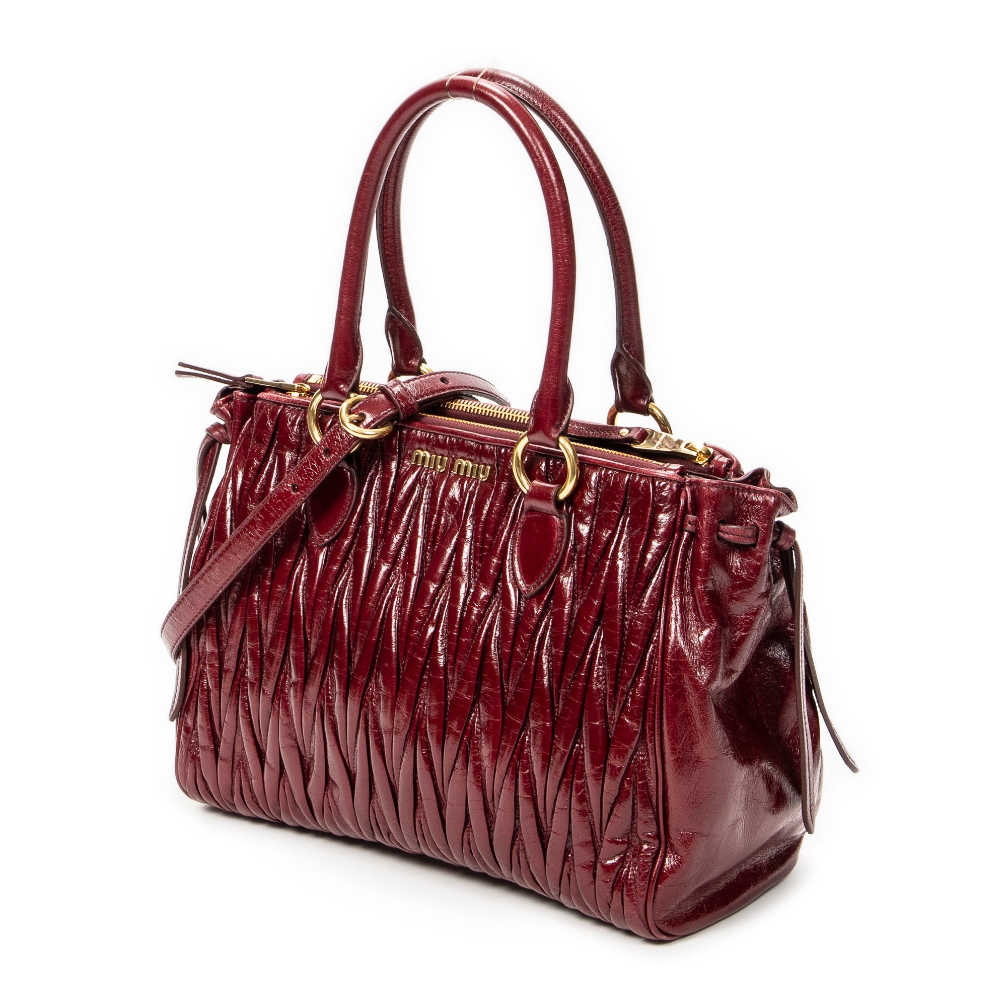 Shoulder Bag Matelasse Tote Bag Burgundy Matelasse Lux Leather