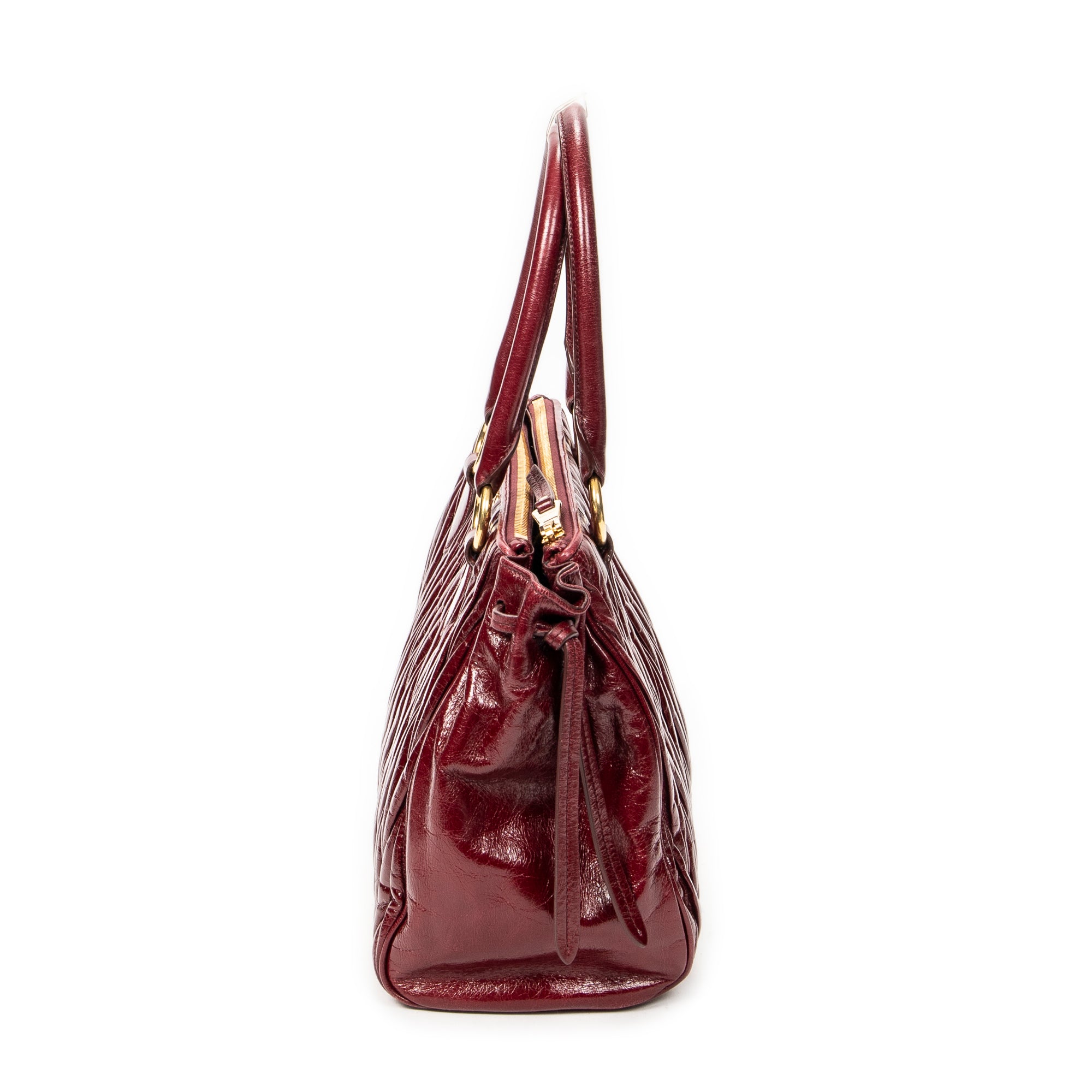 Shoulder Bag Matelasse Tote Bag Burgundy Matelasse Lux Leather