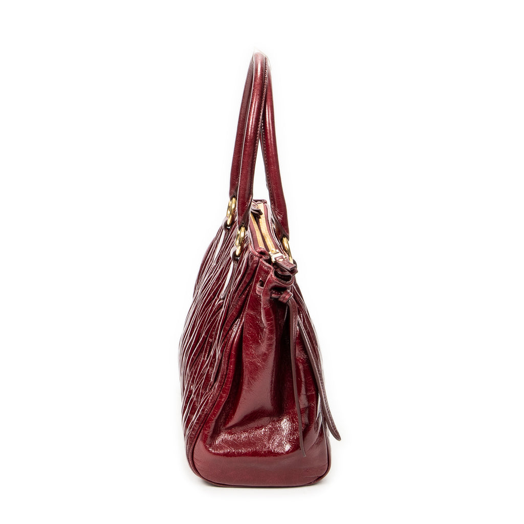Shoulder Bag Matelasse Tote Bag Burgundy Matelasse Lux Leather