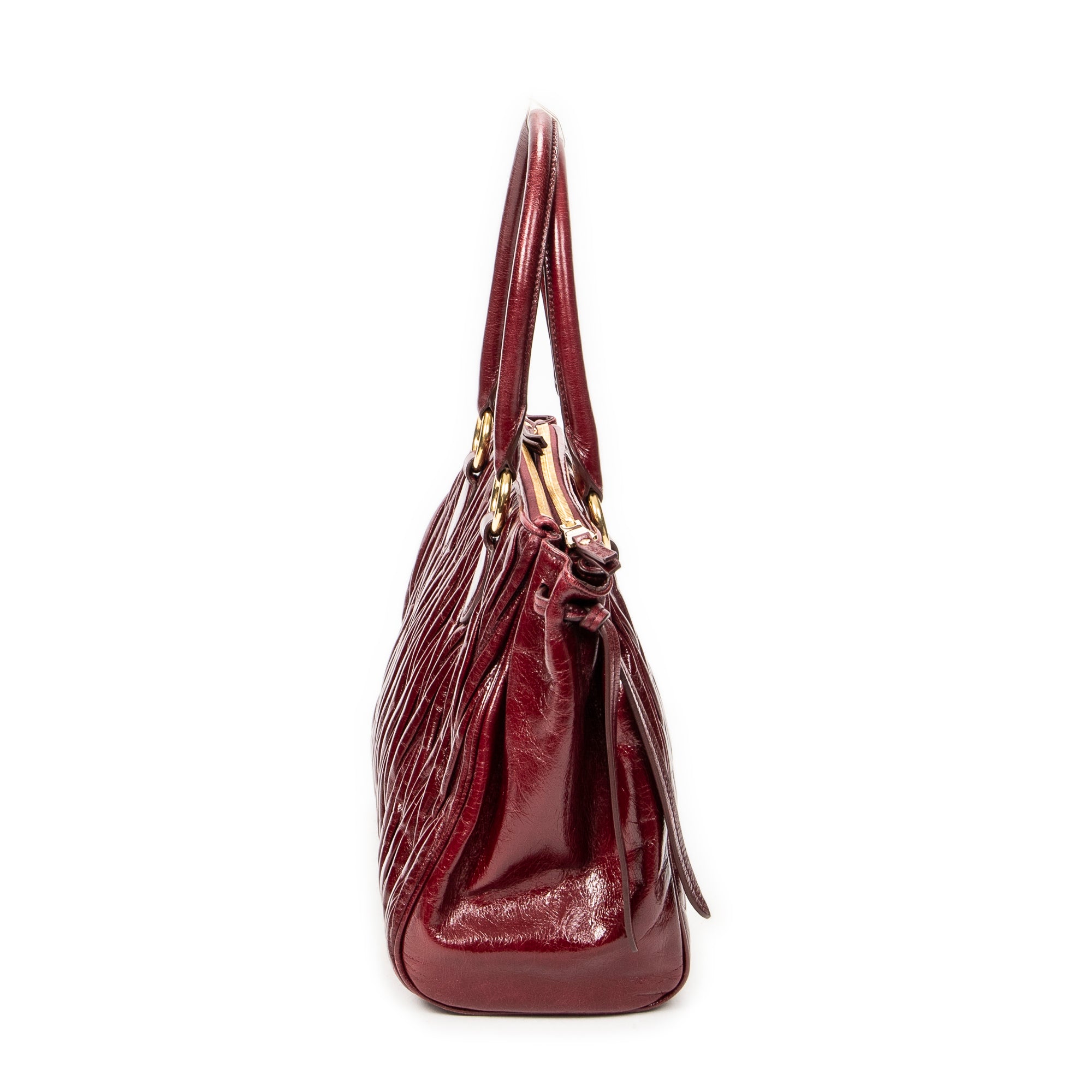Shoulder Bag Matelasse Tote Bag Burgundy Matelasse Lux Leather