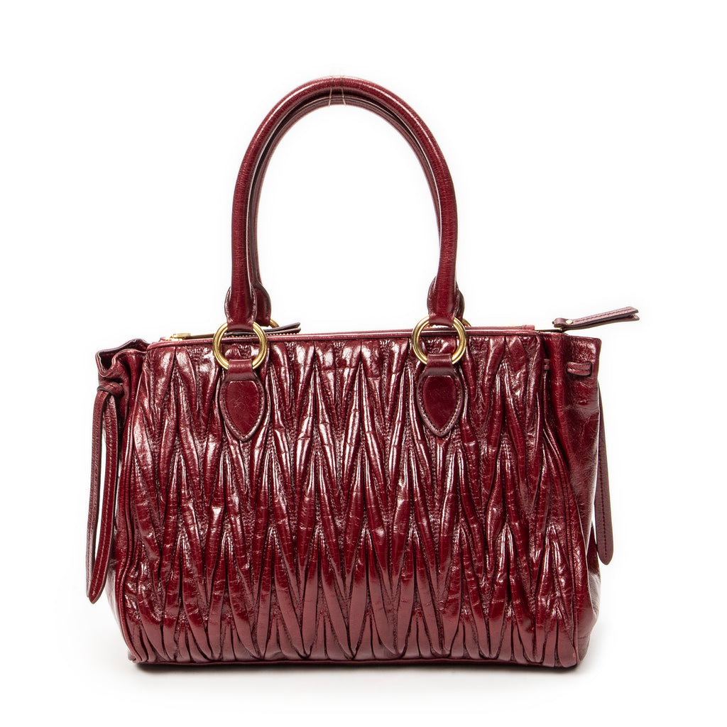 Shoulder Bag Matelasse Tote Bag Burgundy Matelasse Lux Leather