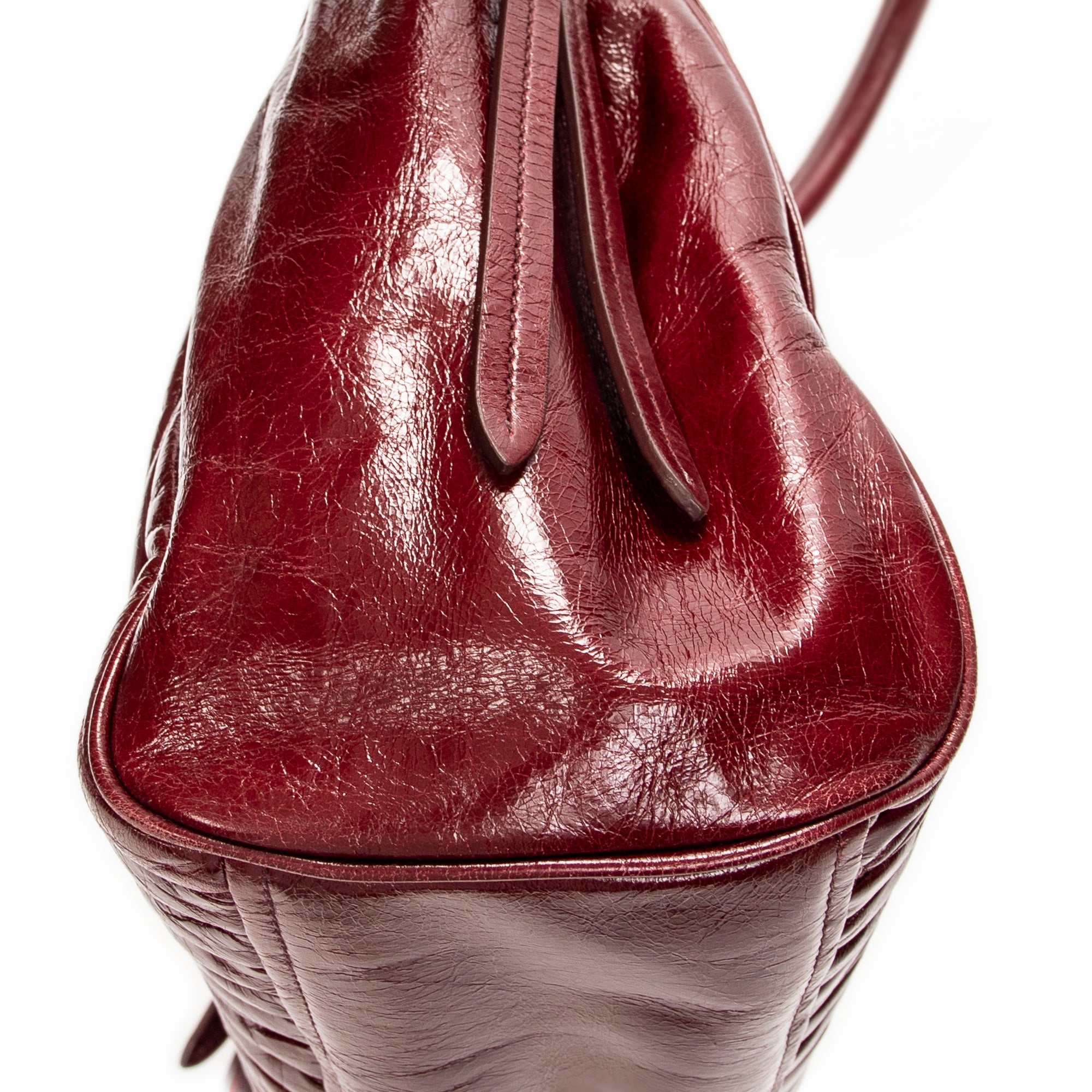 Shoulder Bag Matelasse Tote Bag Burgundy Matelasse Lux Leather