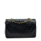 Bolso de Hombro Clásico Doble Solapa 26 Piel de Cordero Acolchada Negra