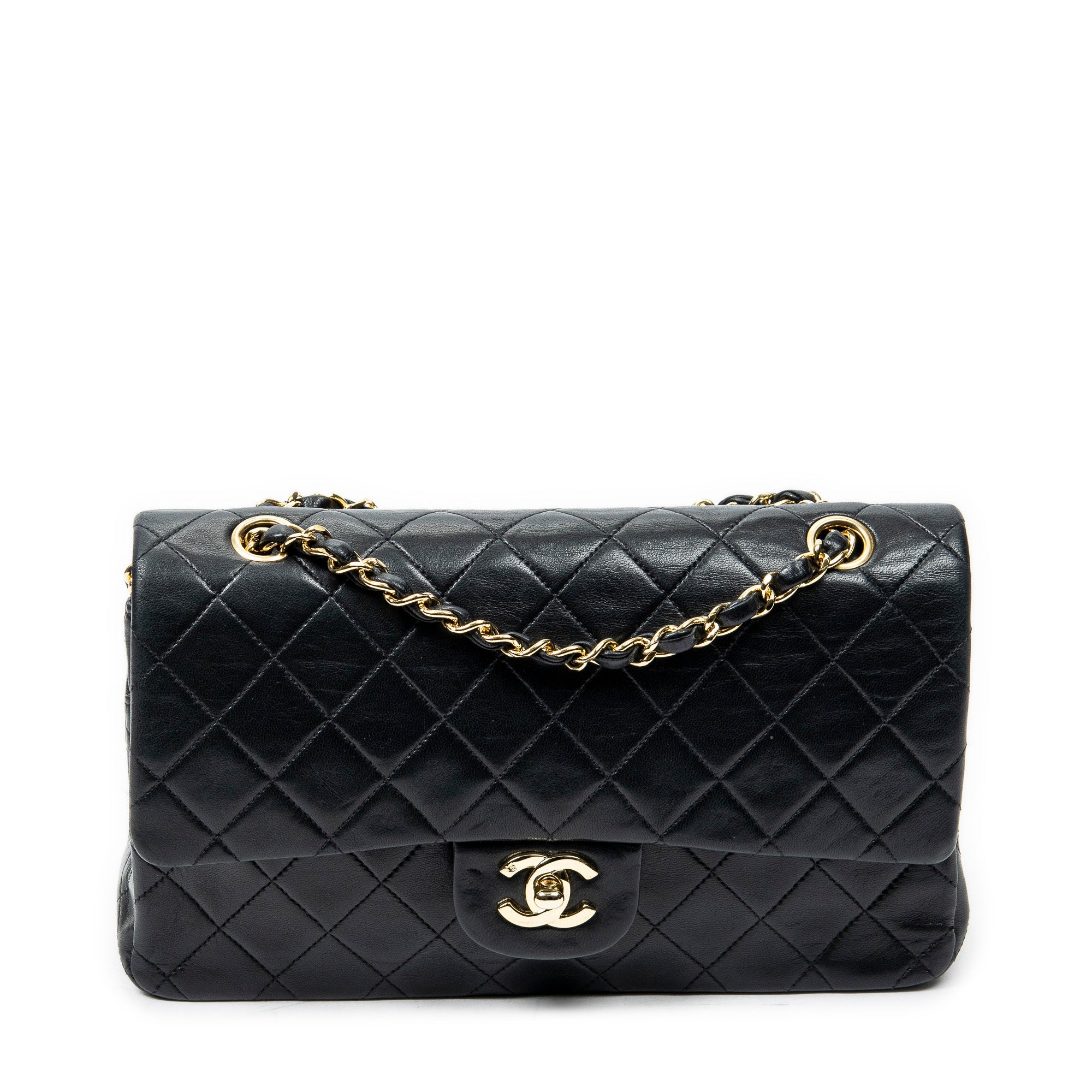 Shoulder Bag Classic Double Flap 26 Black Quilted Lambskin Leather