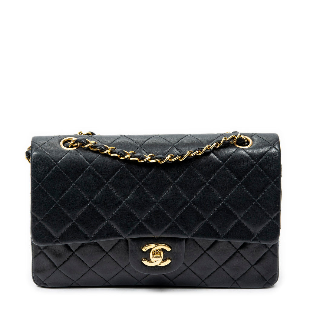 Shoulder Bag Classic Double Flap 26 Black Quilted Lambskin Leather