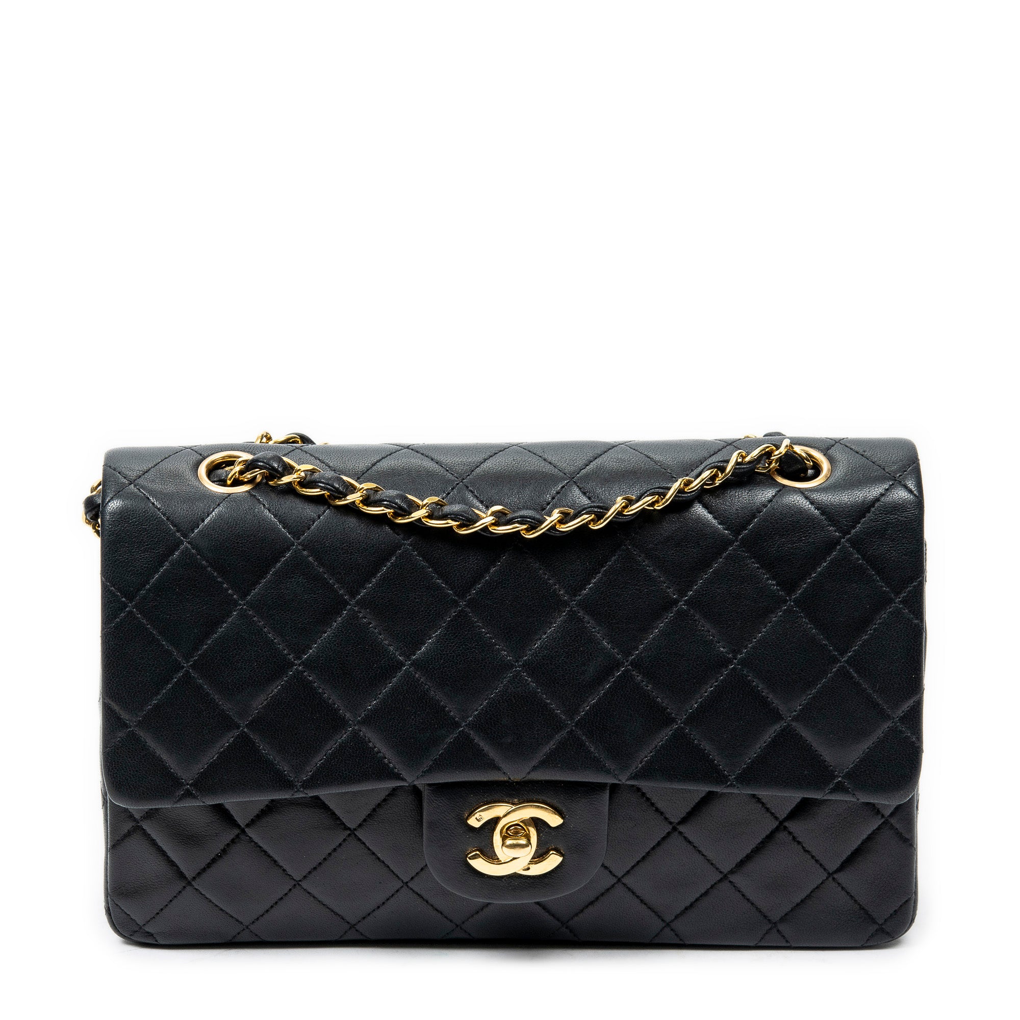 Shoulder Bag Classic Double Flap 26 Black Quilted Lambskin Leather