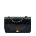 Shoulder Bag Mademoiselle Full Flap Black Quilted Lambskin Leather