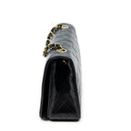 Shoulder Bag Mademoiselle Full Flap Black Quilted Lambskin Leather