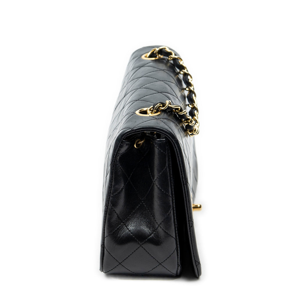 Shoulder Bag Mademoiselle Full Flap Black Quilted Lambskin Leather