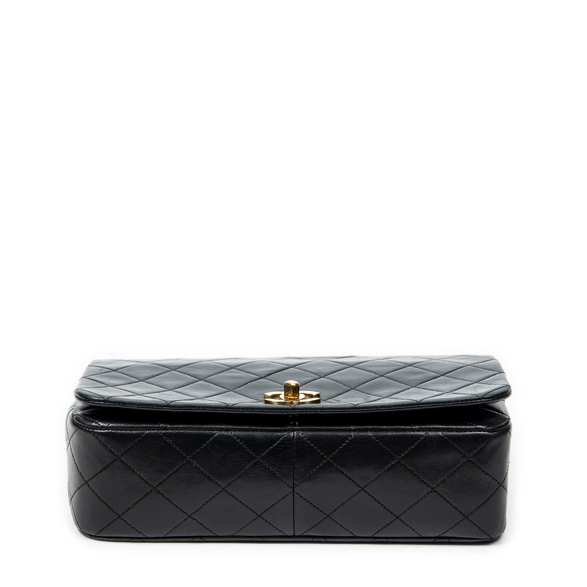 Shoulder Bag Mademoiselle Full Flap Black Quilted Lambskin Leather