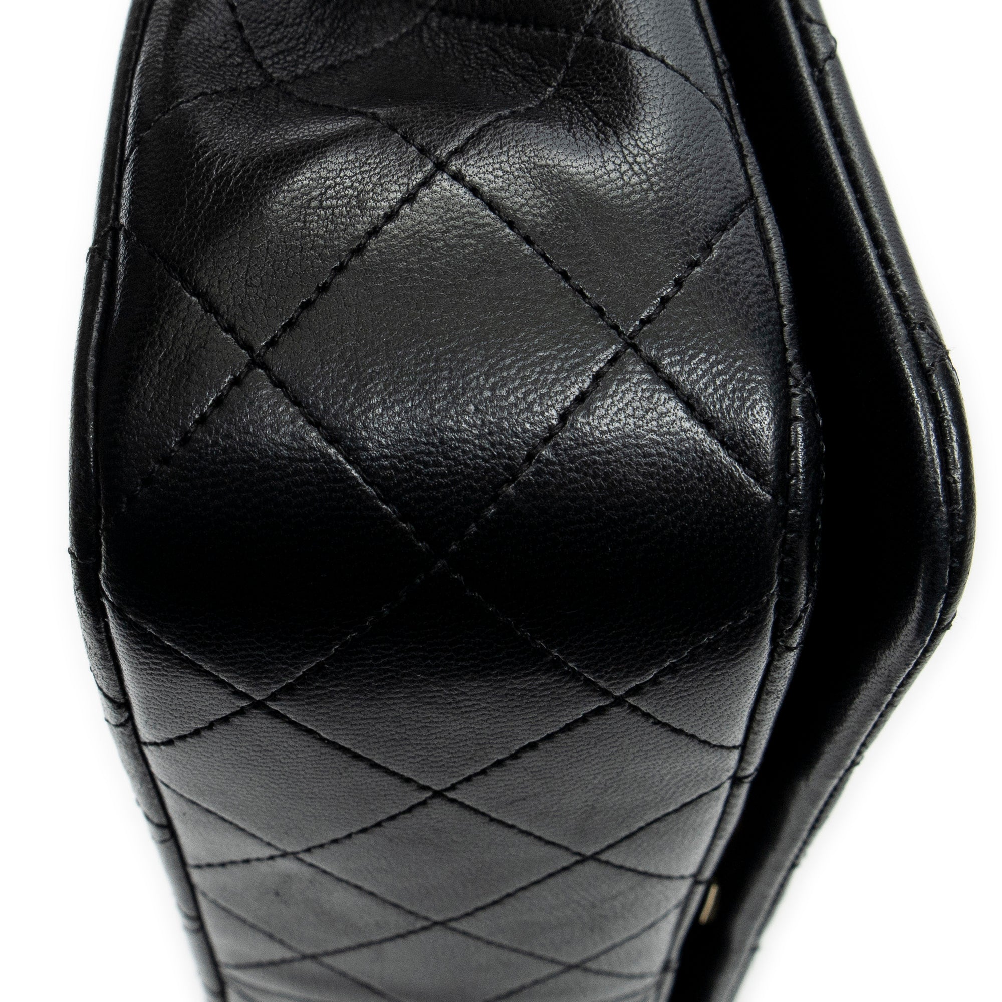 Shoulder Bag Mademoiselle Full Flap Black Quilted Lambskin Leather