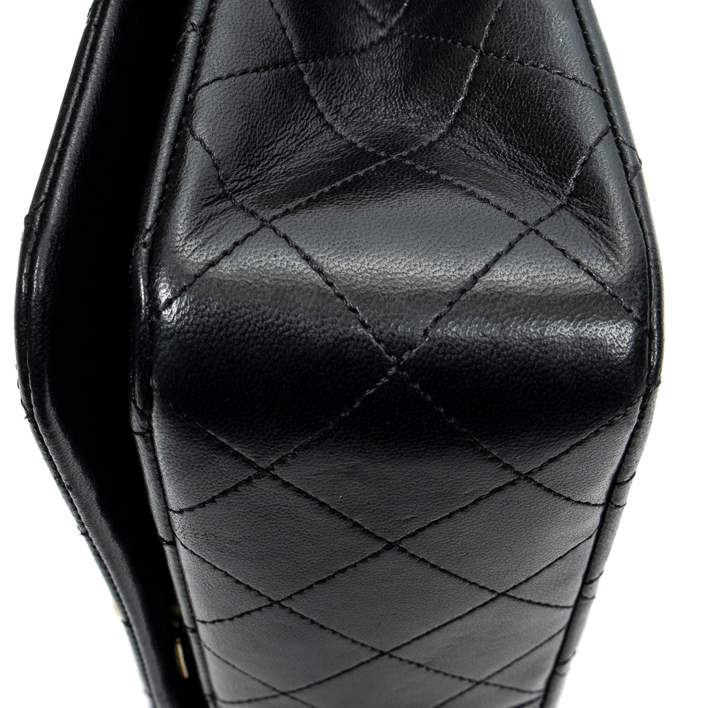 Shoulder Bag Mademoiselle Full Flap Black Quilted Lambskin Leather