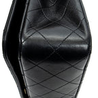 Shoulder Bag Mademoiselle Full Flap Black Quilted Lambskin Leather