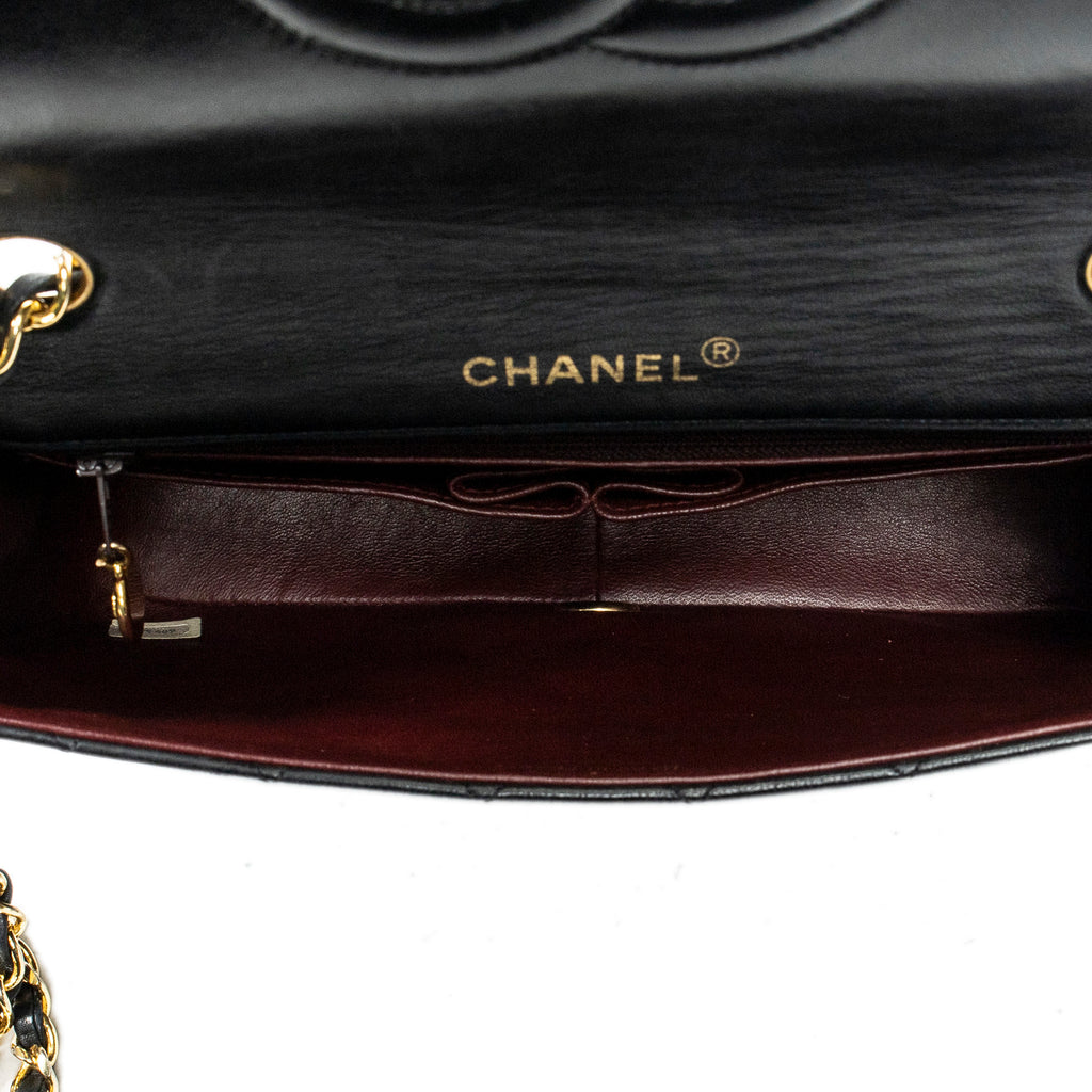 Shoulder Bag Mademoiselle Full Flap Black Quilted Lambskin Leather