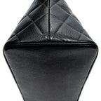 Bolso de hombro Timeless Medallion Tote de cuero caviar acolchado negro