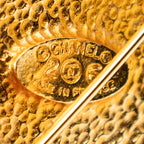 Brooch CC Oval Crown Motif Brooch Gold Gold Plated